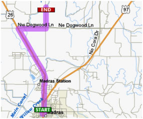 Map from Madras to start