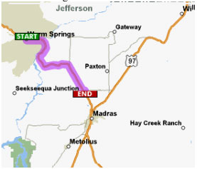 Map from Warm Springs to start