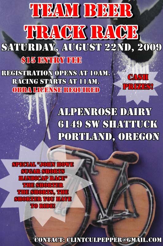 Team Beer Track Race flyer